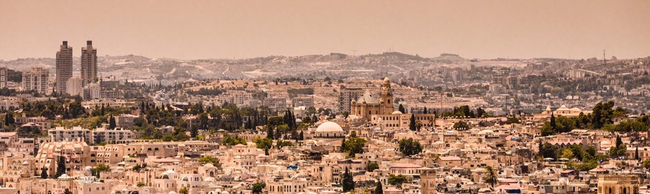 Översiktsbild över Jerusalem, Israel. 