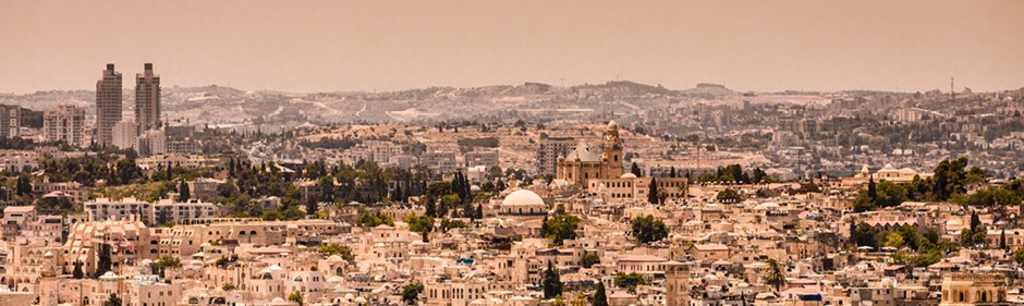 Vy över staden Jerusalem.