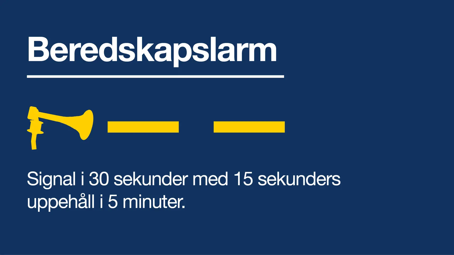Illustration av signalen Beredskapslarm.