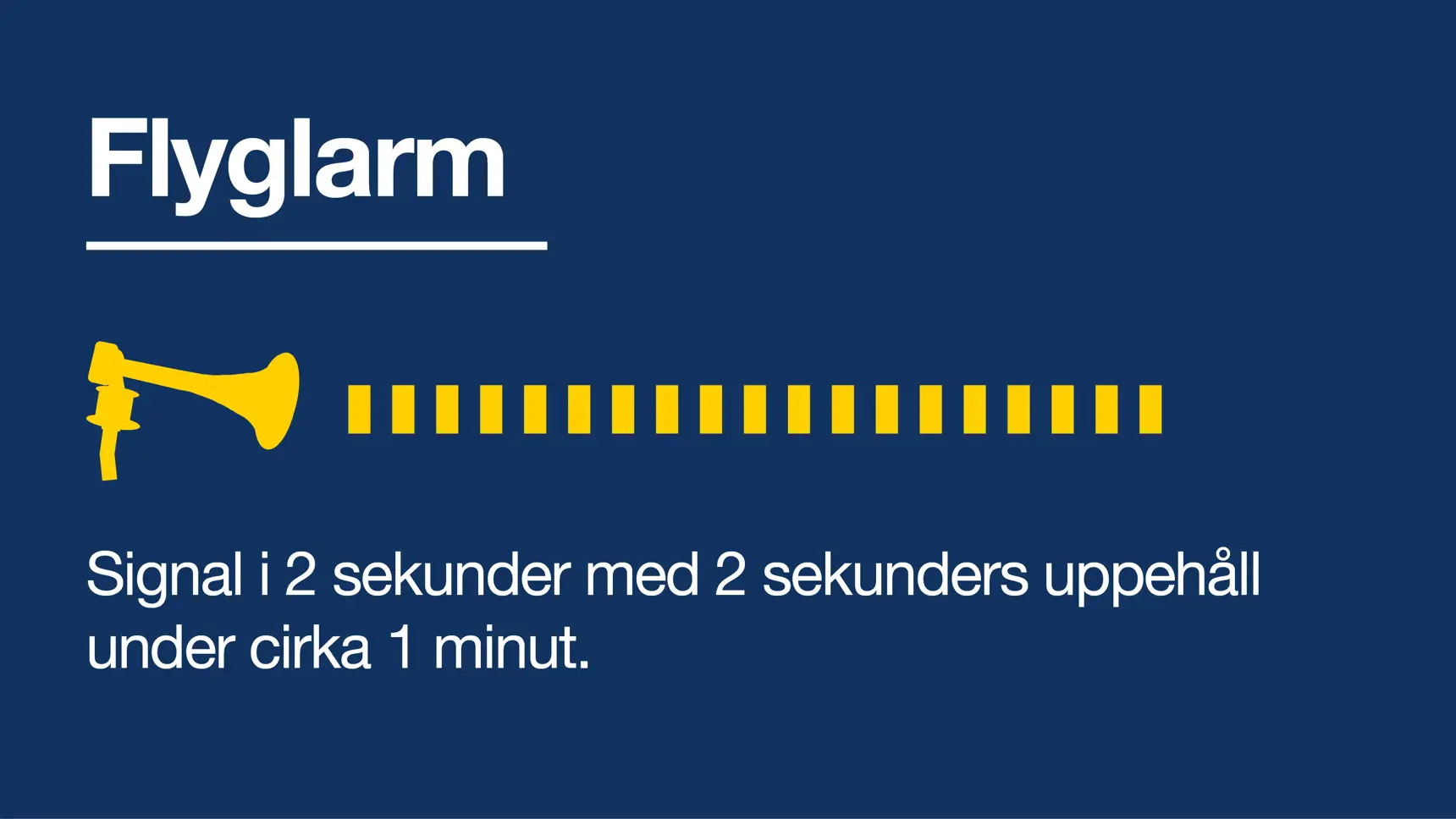 Illustration av signalen Flyglarm